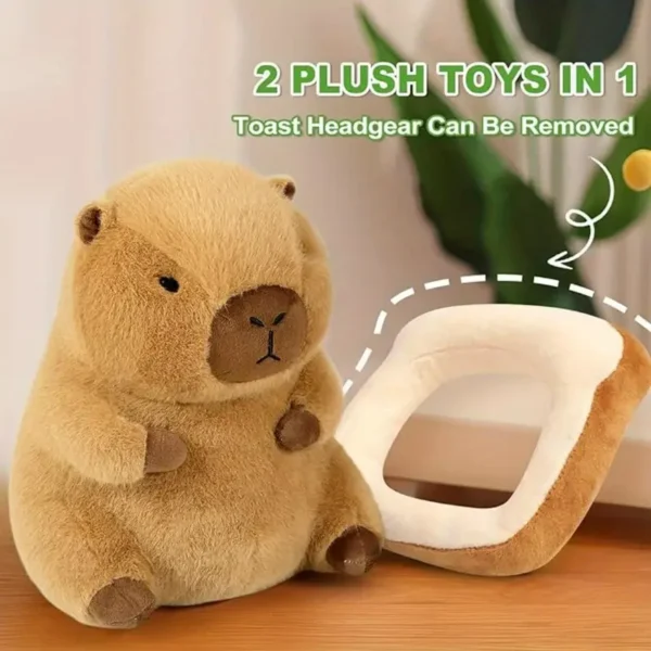 Capybara Plush Pillow with Toast - Image 2