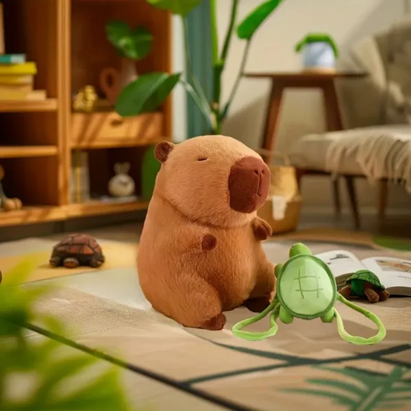 Capybara Plush Toy w/ Turtle Backpack - Image 2