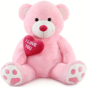 Giant Pink Teddy Bear with Heart (150cm/59inch)