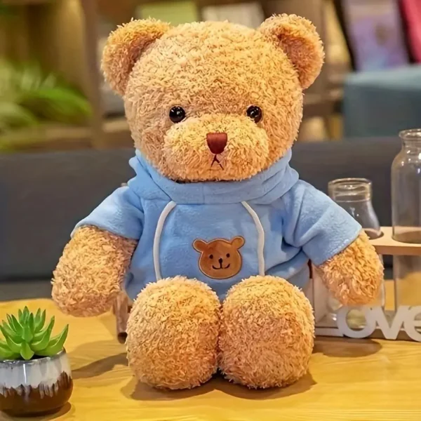 Teddy Bear Plush Toy w/ Blue Hoodie