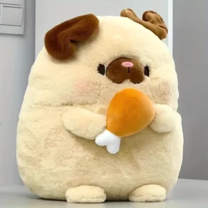 Dog Plush with Chicken Leg