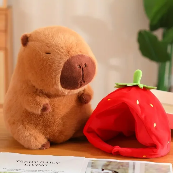 Capybara Wearing Strawberry Headband Plush Toy (30cm/11.81inch) - Image 2