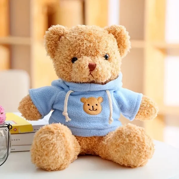 Teddy Bear Plush Toy w/ Blue Hoodie - Image 2
